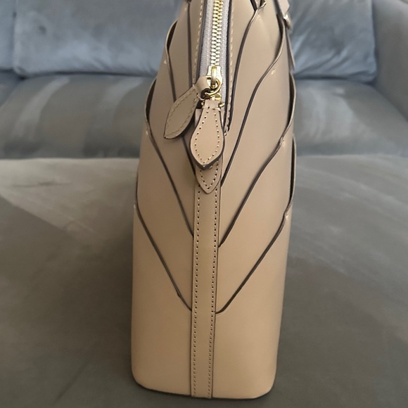 New NWT Boldrini Selleria Large Leather Shoulder Tote Bag Light Tan Beige - Picture 5 of 5